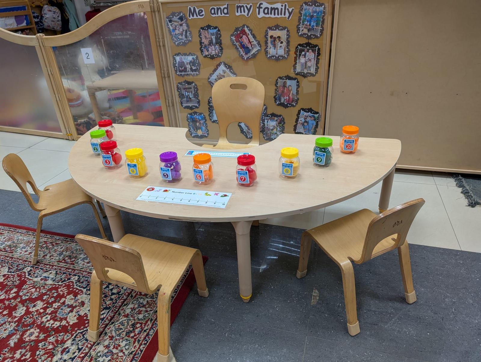 Learning table with activities