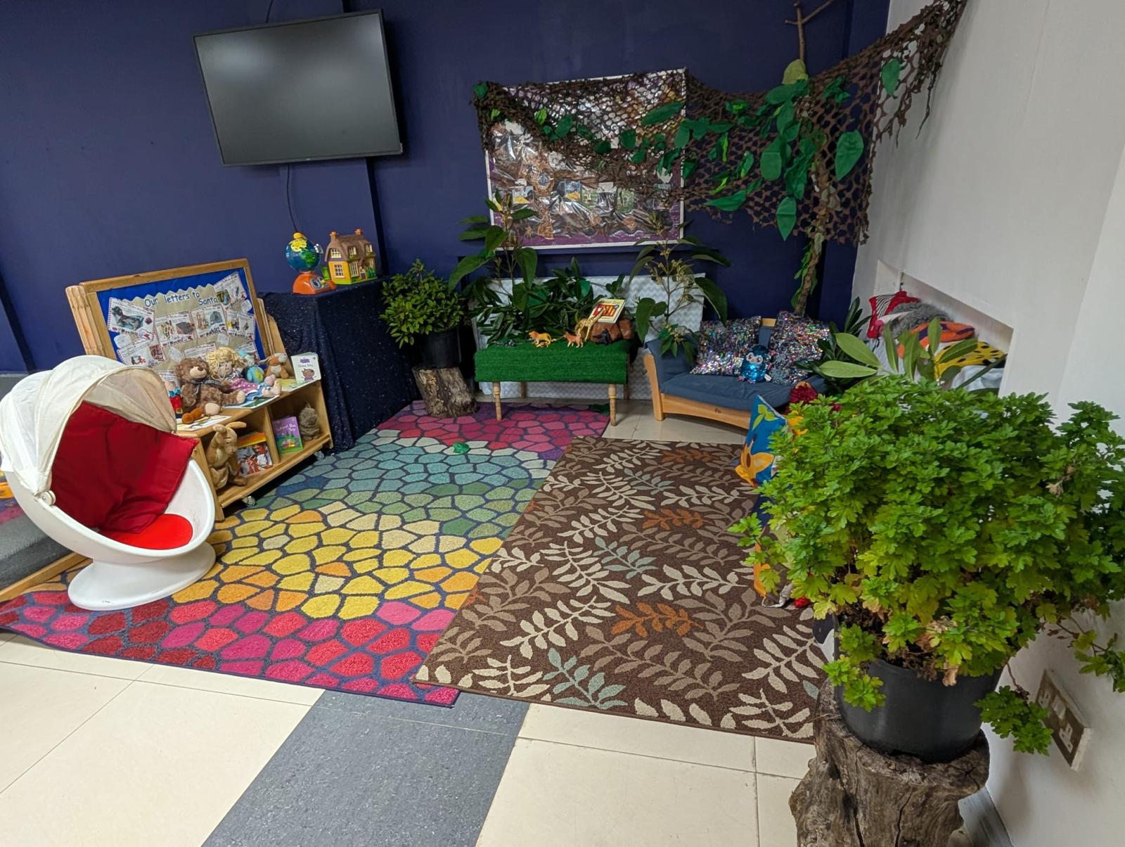 Colorful reading corner